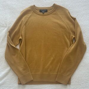 Banana Republic Mens Mustard Yellow 100% Merino Wool Sweater Size S